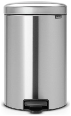 Brabantia - Newlcon 20 Litre Pedal Bin - Matt Steel